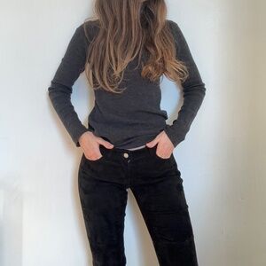 Rare greats pants/jeans Isabel Marant in black soft suede leather size small